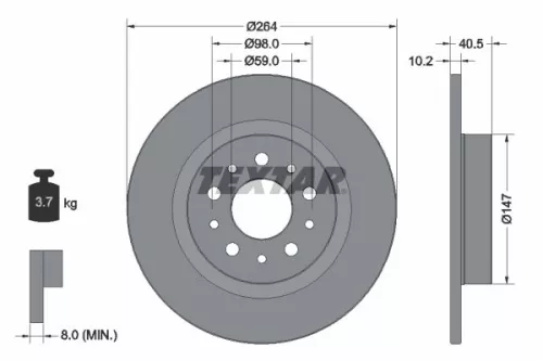 Remschijf TEXTAR 92271703)