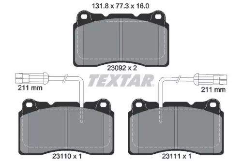 Brake Pad Set, disc brake TEXTAR 2309201)