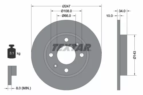 Remschijf TEXTAR 92029803)