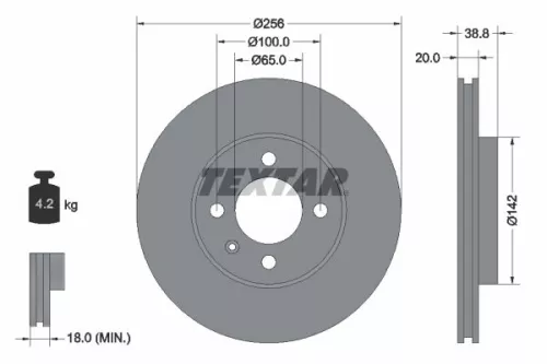 Brake Disc TEXTAR 92036803)