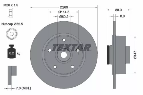 Remschijf TEXTAR 92196003)