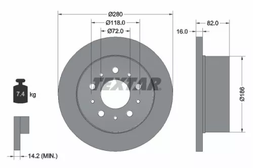 Brake Disc TEXTAR 92157403)