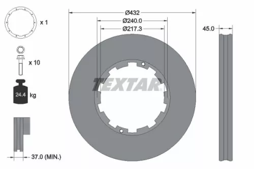 Remschijf TEXTAR 93145600)