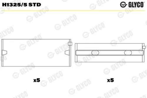 Krukaslager GLYCO H1325/5 STD)