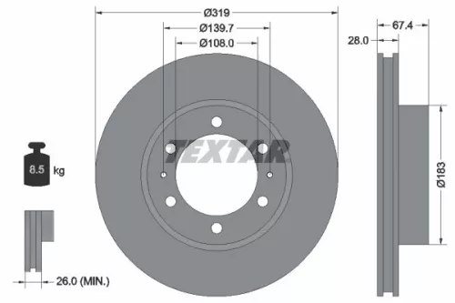 Remschijf TEXTAR 92274903)