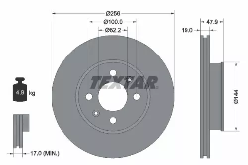 Brake Disc TEXTAR 92144700)
