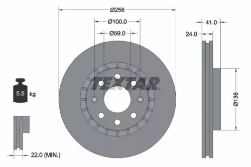 Remschijf TEXTAR 92263303)