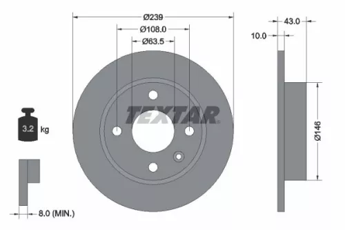 Remschijf TEXTAR 92050900)