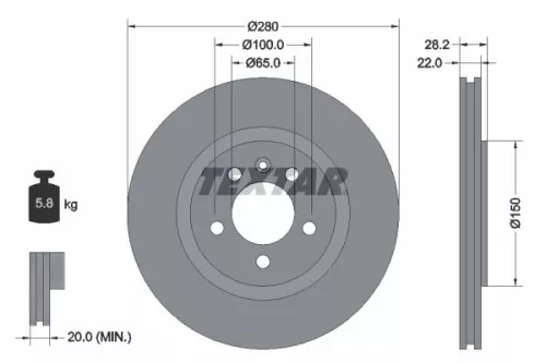 Remschijf TEXTAR 92057100)