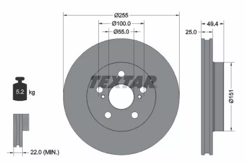 Remschijf TEXTAR 92301703)