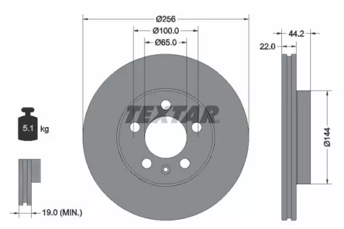 Remschijf TEXTAR 92303803)