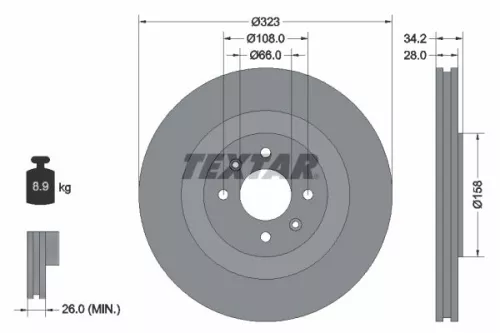 Remschijf TEXTAR 92267103)
