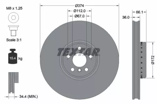 Remschijf TEXTAR 92290225)