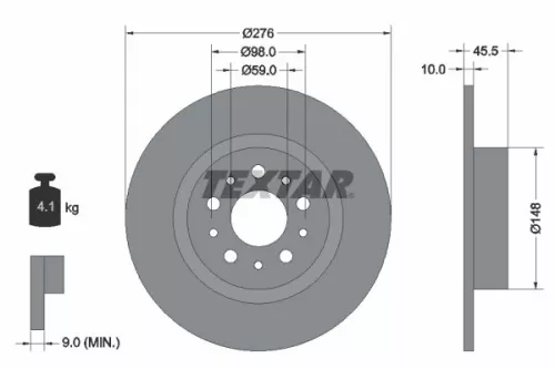 Remschijf TEXTAR 92114703)