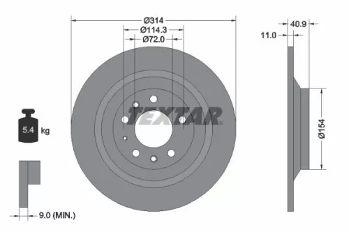 Remschijf TEXTAR 92166400)