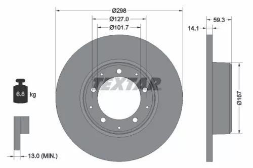 Remschijf TEXTAR 92230503)