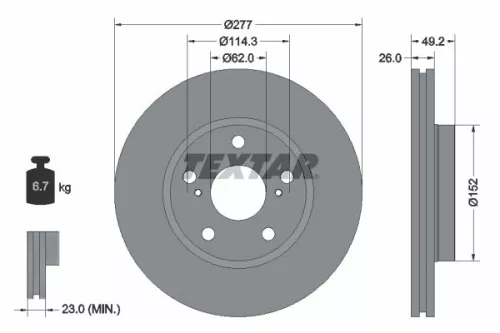 Remschijf TEXTAR 92257703)