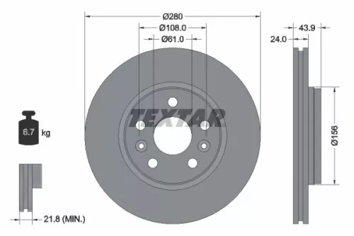 Remschijf TEXTAR 92202403)