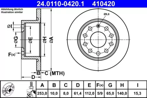 Brake Disc ATE 24.0110-0420.1)