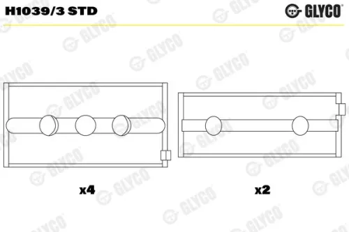 Krukaslager GLYCO H1039/3 STD)