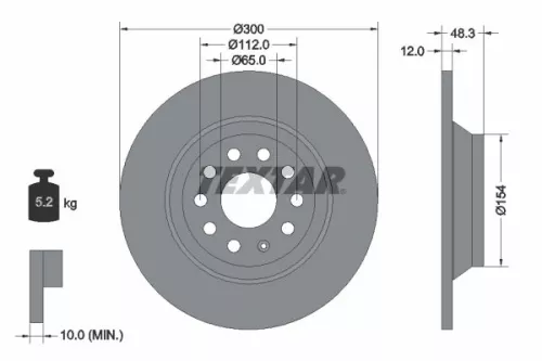Brake Disc TEXTAR 92255403)