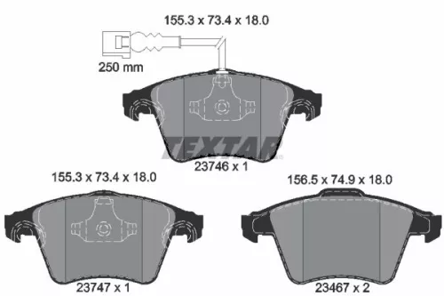 Remblokkenset, schijfrem TEXTAR 2374601)