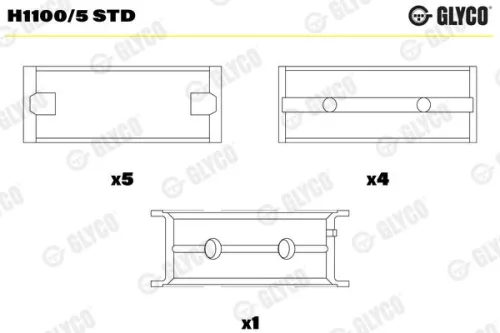 Krukaslager GLYCO H1100/5 STD)