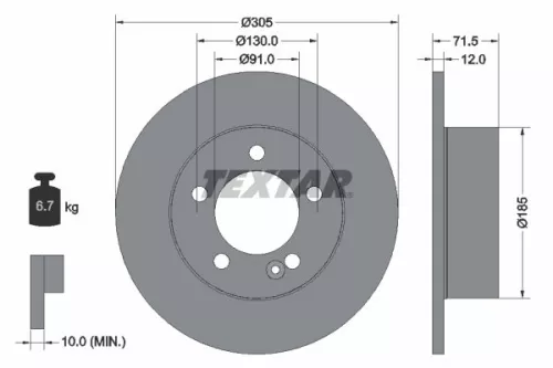 Remschijf TEXTAR 92228800)