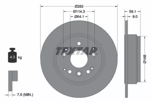 Remschijf TEXTAR 92261703)