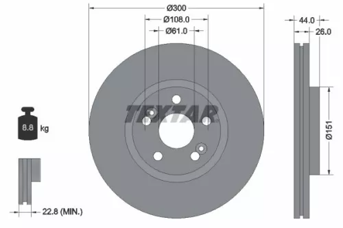 Remschijf TEXTAR 92151503)