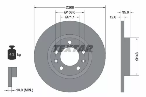 Remschijf TEXTAR 92268003)