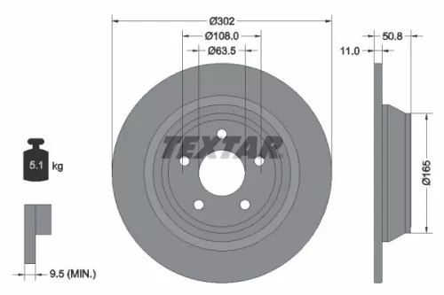 Remschijf TEXTAR 92268703)
