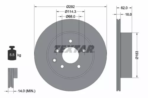 Remschijf TEXTAR 92144003)