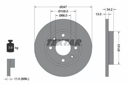 Remschijf TEXTAR 92092803)