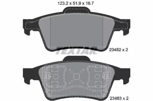 Brake Pad Set, disc brake TEXTAR 2348202)