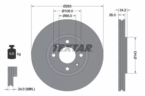 Brake Disc TEXTAR 92111603)