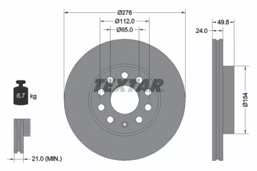 Remschijf TEXTAR 92271905)