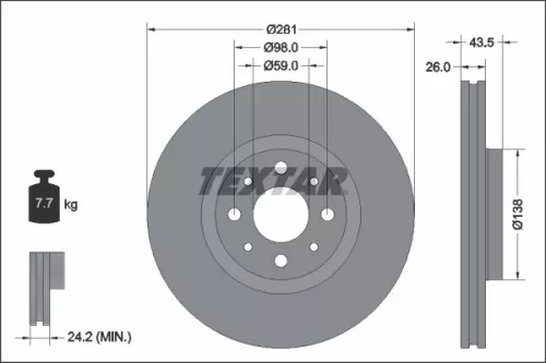 Remschijf TEXTAR 92344703)