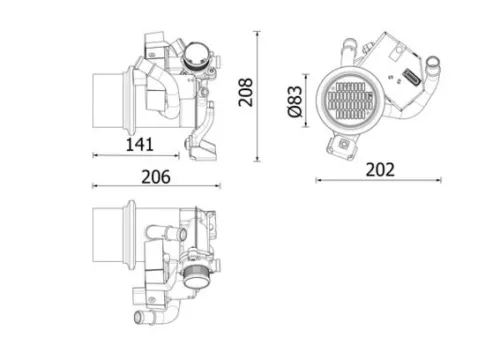 Koeler, uitlaatgasrecirculatie MAHLE CE 39 000P)
