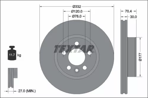 Remschijf TEXTAR 92345105)
