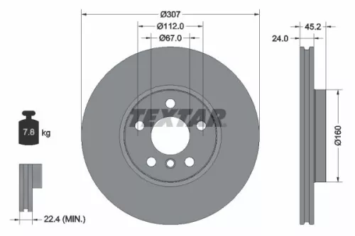 Remschijf TEXTAR 92283605)