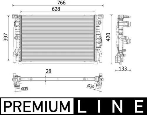 Radiator, motorkoeling MAHLE CR 2223 000P)