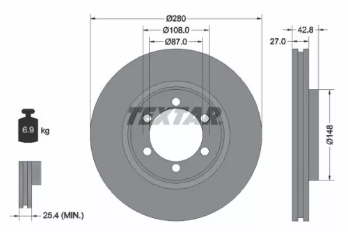 Remschijf TEXTAR 92136503)