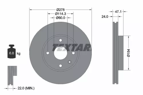 Remschijf TEXTAR 92227303)