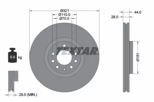 Remschijf TEXTAR 92149803)
