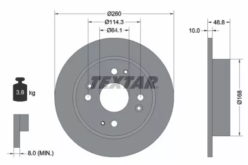 Remschijf TEXTAR 92081700)