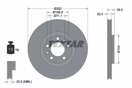 Remschijf TEXTAR 92197103)