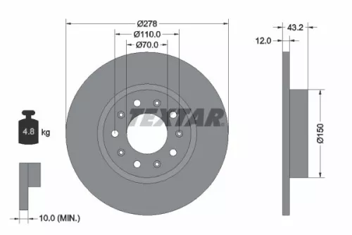Remschijf TEXTAR 92221003)