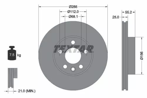 Remschijf TEXTAR 92074203)