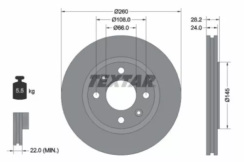 Remschijf TEXTAR 92078603)